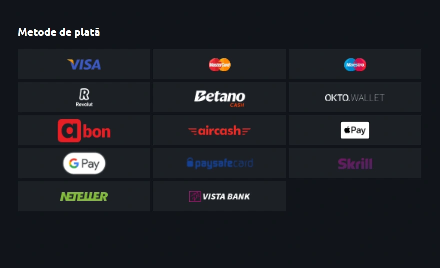 Metode de plată Betano depunere