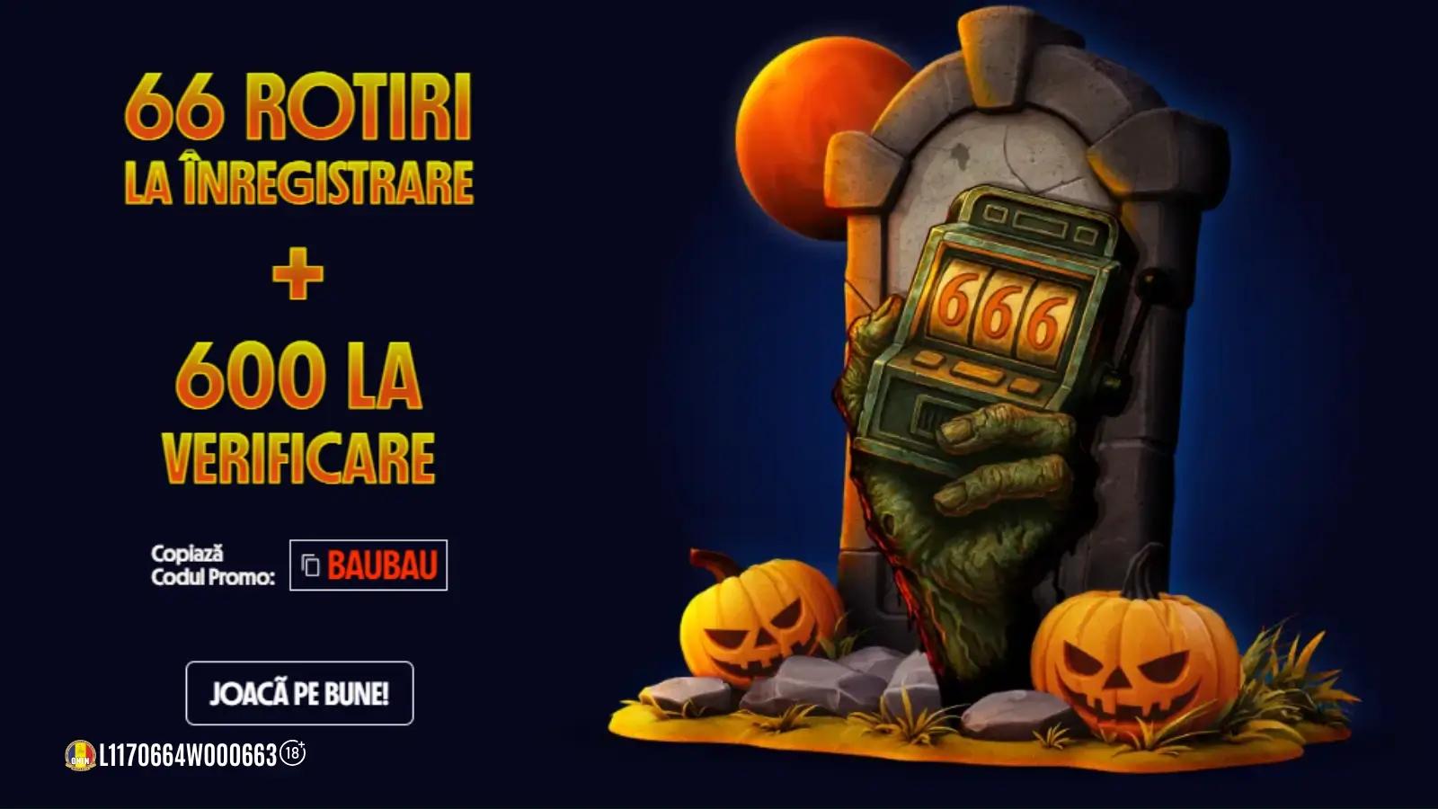 Betano Rotiri Gratuite 666mRotiri Gratuite la sloturi de Halloween