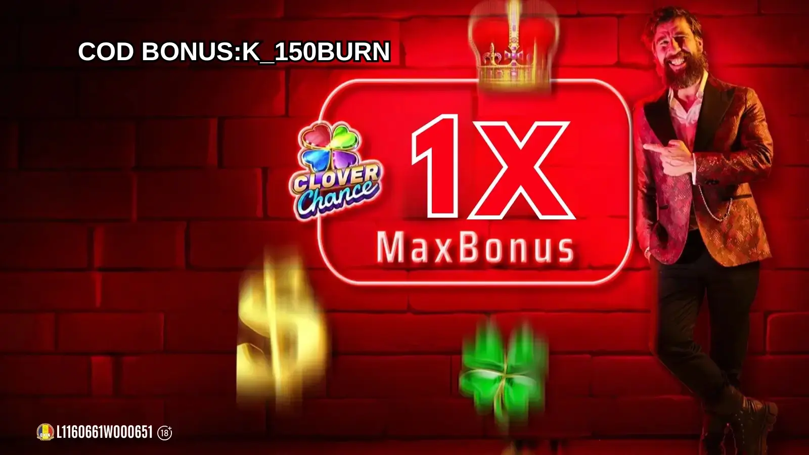 cod bonus maxbet 150 rotiri gratuite Burning hot clover chance